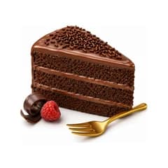 Bolo de chocolate em render 3D, fundo branco