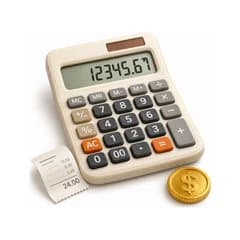 Calculadora, ilustração do centro da composição