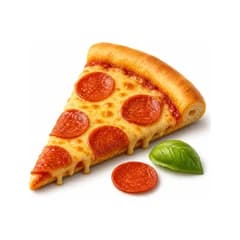 Pizza de pepperoni em render 3D, fundo branco
